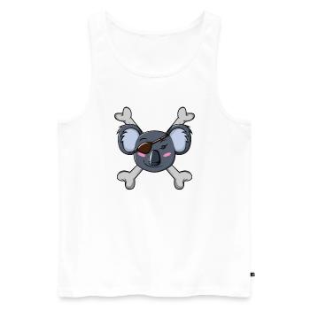 Pirate Koala - Débardeur bio Premium Homme - blanc - Devant - AI Model Male 178 light (178cm)
