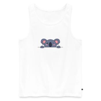 Koala se cache - Débardeur bio Premium Homme - blanc - Devant - AI Model Male 178 light (178cm)