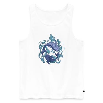 Baleines bleues des océans - Débardeur bio Premium Homme - blanc - Devant - AI Model Male 178 light (178cm)