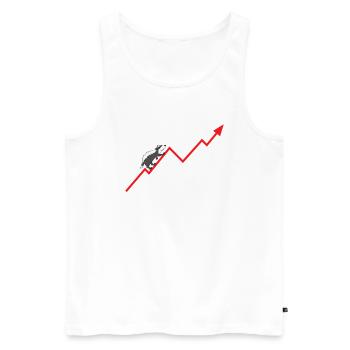 Dachs klettert steigenden Kurs hinauf - Männer Premium Bio Tank Top - Weiß - Vorne - AI Model Male 178 light (178cm)