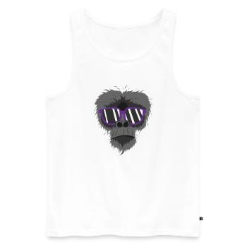 grimmiger Affe mit Sonnenbrille - Männer Premium Bio Tank Top - Weiß - Vorne - AI Model Male 178 light (178cm)