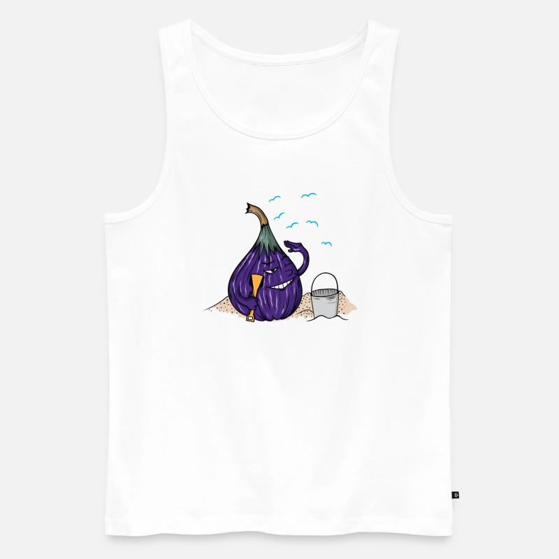 Feige am Strand - Männer Premium Bio Tank Top - Weiß