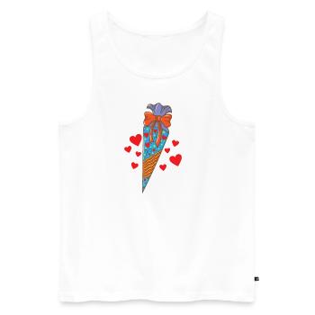 Einschulung Schultüte - Männer Premium Bio Tank Top - Weiß - Vorne - AI Model Male 178 light (178cm)