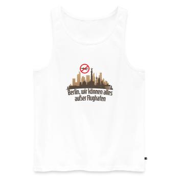 Berlin Skyline ohne Flughafen - Männer Premium Bio Tank Top - Weiß - Vorne - AI Model Male 178 light (178cm)