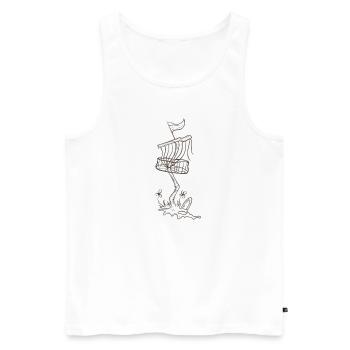 Disc golf basket plant - Men's Premium Organic Tank Top - white - Front - Michal (187cm)