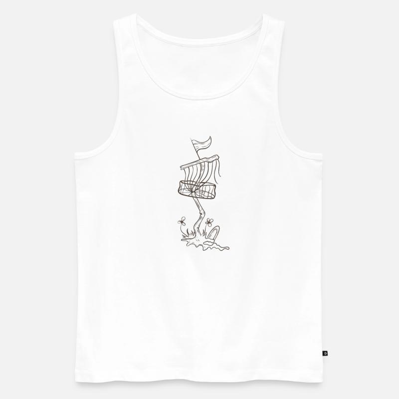 Disc Golf Korb Pflanze - Männer Premium Bio Tank Top - Weiß
