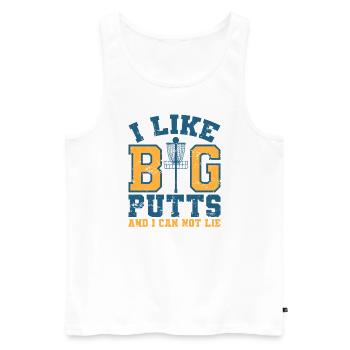 I Like Big Putts and I Can Not Lie Discgolf - Men's Premium Organic Tank Top - white - Front - Michal (187cm)