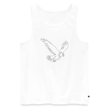 One Line Art Adler mit einem Strich gezeichnet - Männer Premium Bio Tank Top - Weiß - Vorne - AI Model Male 178 light (178cm)