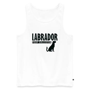 Collectionneur de merde de chien labrador - Débardeur bio Premium Homme - blanc - Devant - AI Model Male 178 light (178cm)