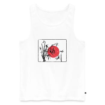 Japan Bambus - Männer Premium Bio Tank Top - Weiß - Vorne - AI Model Male 178 light (178cm)