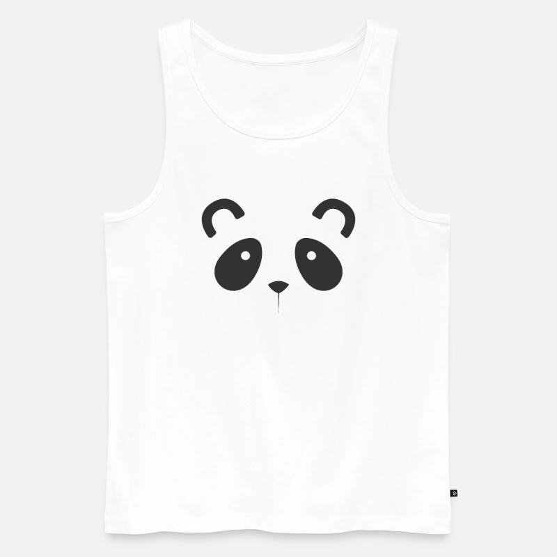 Pandabär Gesicht Kopf - Männer Premium Bio Tank Top - Weiß