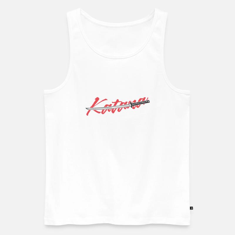Samouraï épée Katana - Débardeur bio Premium Homme - blanc