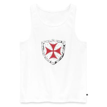 Ritter Rüstung Schutzschild - Männer Premium Bio Tank Top - Weiß - Vorne - AI Model Male 178 light (178cm)