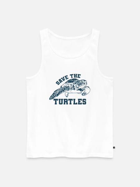 Turtle Save The Turtles - Men's Premium Organic Tank Top - white