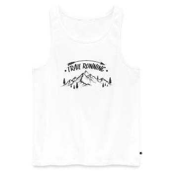 Jogging Trail Running - Men's Premium Organic Tank Top - white - Front - AI Model Male 178 light (178cm)