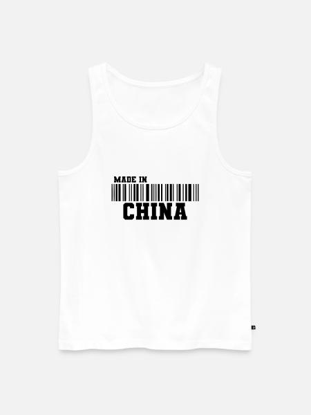 Made in China Barcode - Men's Premium Organic Tank Top - white