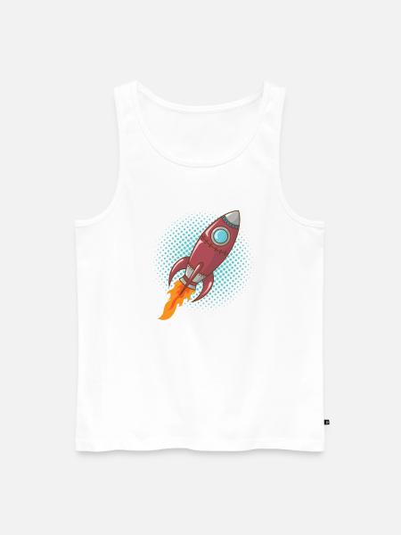Comic Rocket Spaceship Spacecraft Missile - Men's Premium Organic Tank Top - white
