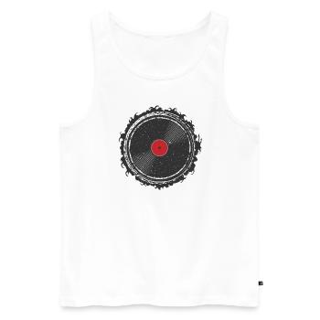 Vinyl Record Record Music - Men's Premium Organic Tank Top - white - Front - Michal (187cm)