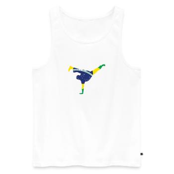 Capoeira Acrobaties Danse Martiale Acrobaties - Débardeur bio Premium Homme - blanc - Devant - AI Model Male 178 light (178cm)