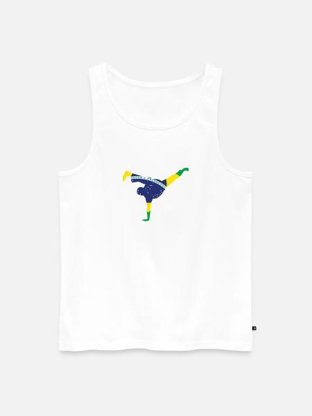 Capoeira Acrobatics Martial Dance Acrobatics - Men's Premium Organic Tank Top - white