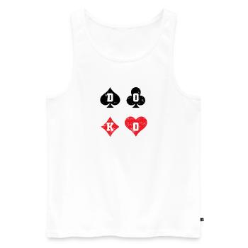 Doko Karo Heart Spade Cross Cartes à double tête - Débardeur bio Premium Homme - blanc - Devant - AI Model Male 178 light (178cm)
