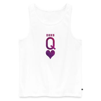 Doko Heart Lady Double Head Jeu de cartes - Débardeur bio Premium Homme - blanc - Devant - Michal (187cm)