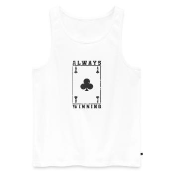 Always Winning Kreuz Ass Poker oder Skat - Männer Premium Bio Tank Top - Weiß - Vorne - AI Model Male 178 light (178cm)