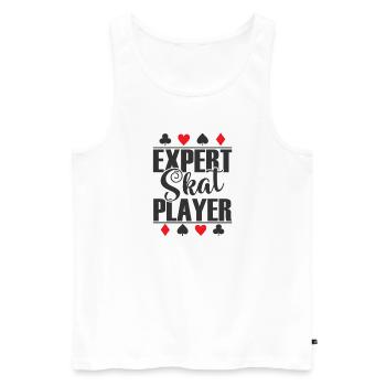Expert Skat Player Kartenspiel Reizen - Männer Premium Bio Tank Top - Weiß - Vorne - AI Model Male 178 light (178cm)