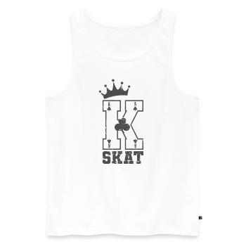 Skat King Kreuz Ass Krone Kartenspiel - Männer Premium Bio Tank Top - Weiß - Vorne - AI Model Male 178 light (178cm)