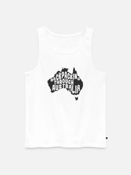 Backpacking through Australia Outback - Men's Premium Organic Tank Top - white