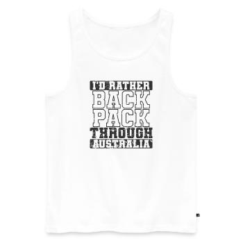 I'd rather Backpack through Australia Year Abroad - Men's Premium Organic Tank Top - white - Front - AI Model Male 178 light (178cm)