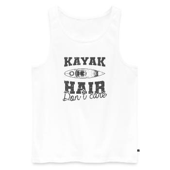 Kayak Cheveux ne s’en soucie pas Pédalo Canoë - Débardeur bio Premium Homme - blanc - Devant - Michal (187cm)