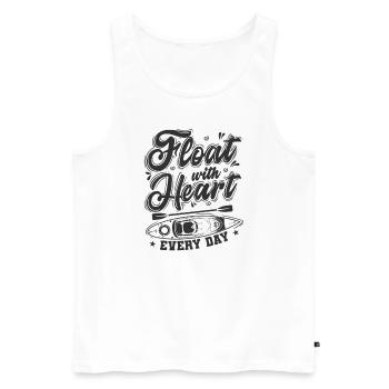 Float with Heart every Day Kayak Paddle Boat - Men's Premium Organic Tank Top - white - Front - AI Model Male 178 light (178cm)