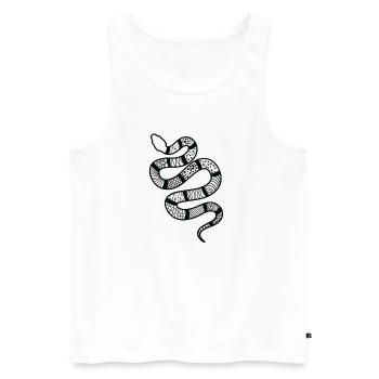 Schlange mit Muster Terrarium Reptil Tier - Männer Premium Bio Tank Top - Weiß - Vorne - AI Model Male 178 light (178cm)