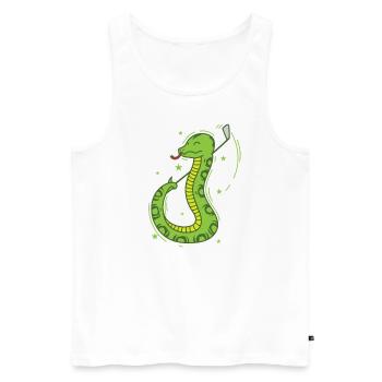 Snake Joue Golf Reptile Animal Zoo - Débardeur bio Premium Homme - blanc - Devant - Michal (187cm)