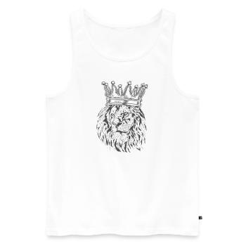 Lion with Crown King Predator King Safari - Men's Premium Organic Tank Top - white - Front - Michal (187cm)