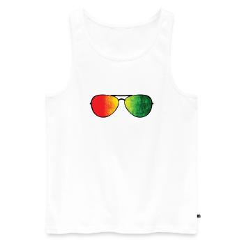 Brille mit bunten Farben von Afrika Kontinent - Männer Premium Bio Tank Top - Weiß - Vorne - AI Model Male 178 light (178cm)