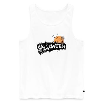 Halloween Ghost Holiday Personnalisé - Débardeur bio Premium Homme - blanc - Devant - AI Model Male 178 light (178cm)