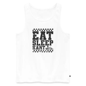 Eat Sleep Kart Race Go-Kart Race Piste de course - Débardeur bio Premium Homme - blanc - Devant - Michal (187cm)