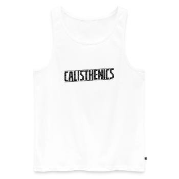 Calisthenics Fitness Workout Körper Kraft - Männer Premium Bio Tank Top - Weiß - Vorne - AI Model Male 178 light (178cm)