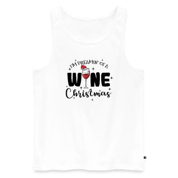 I'm dreamin' of a Wine Christmas Xmas - Männer Premium Bio Tank Top - Weiß - Vorne - Michal (187cm)