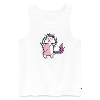 Einhorn beim Bogenschießen Fabelwesen Sport - Männer Premium Bio Tank Top - Weiß - Vorne - Michal (187cm)