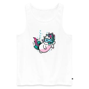 Licorne plongée Créatures mythiques Sport - Débardeur bio Premium Homme - blanc - Devant - Michal (187cm)