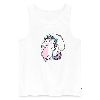 Einhorn springt Seil Fabelwesen Sport - Männer Premium Bio Tank Top - Weiß - Vorne - AI Model Male 178 light (178cm)