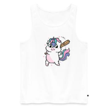 Licorne au baseball Mythical Creature Sport - Débardeur bio Premium Homme - blanc - Devant - AI Model Male 178 light (178cm)