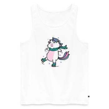 Unicorn makes figure skating mythical creature sport - Men's Premium Organic Tank Top - white - Front - Michal (187cm)