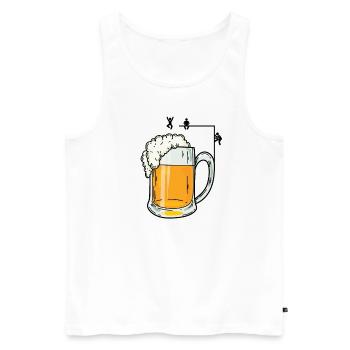 Beer and stick figures party - Men's Premium Organic Tank Top - white - Front - Michal (187cm)