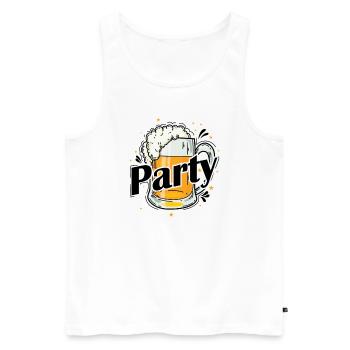 Party with beer celebrations dancing music friends - Men's Premium Organic Tank Top - white - Front - Michal (187cm)