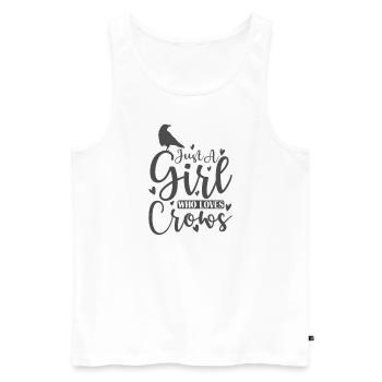 Just a Girl who loves Crows Rabe Krähe - Männer Premium Bio Tank Top - Weiß - Vorne - AI Model Male 178 light (178cm)