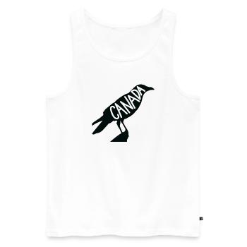 Canada Corbeau Corbeau Oiseau Environnement et nature - Débardeur bio Premium Homme - blanc - Devant - Michal (187cm)